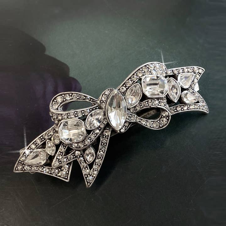 Barrette Vintage en Cristal Art Déco B861 pour la vente par Sweet Romance Jewelry