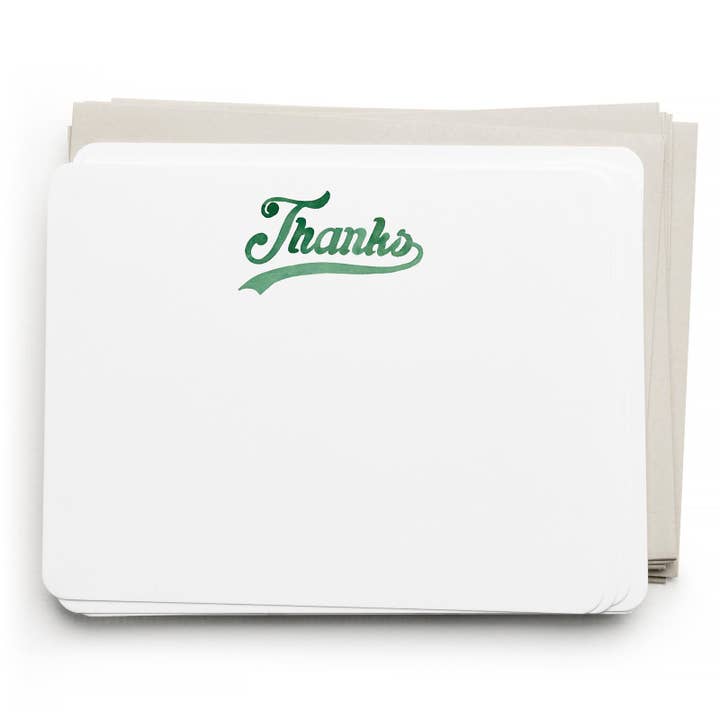 Varsity Thanks Flat Note Set for wholesale by E. Frances Paper