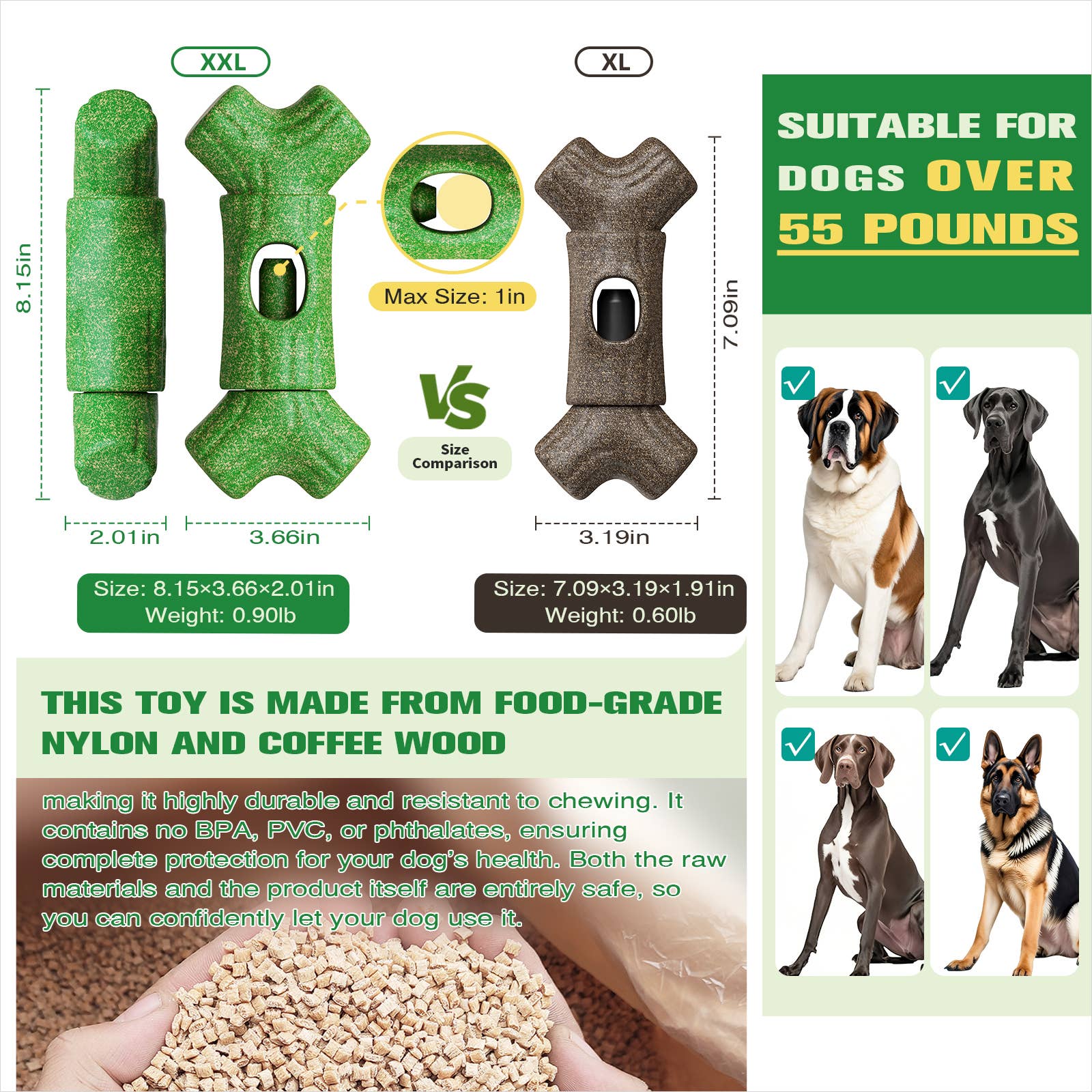 Green KADTC DOG DURABLE BULLY STICK HOLDER (XXL) for wholesale on Faire3