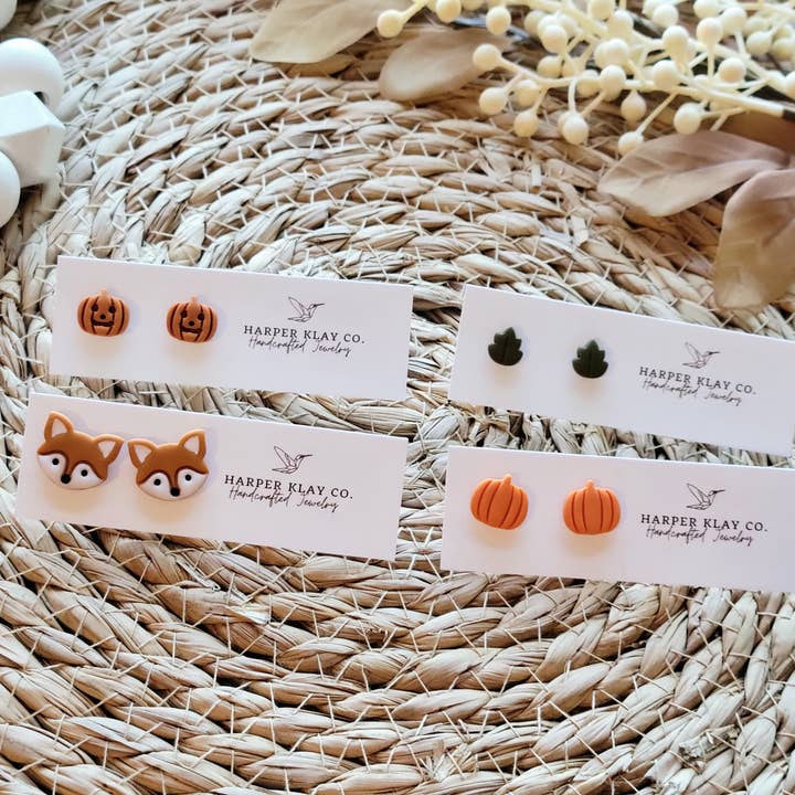 The Fall Studs - Polymer Clay Stud Earrings for wholesale by Harper Klay Co