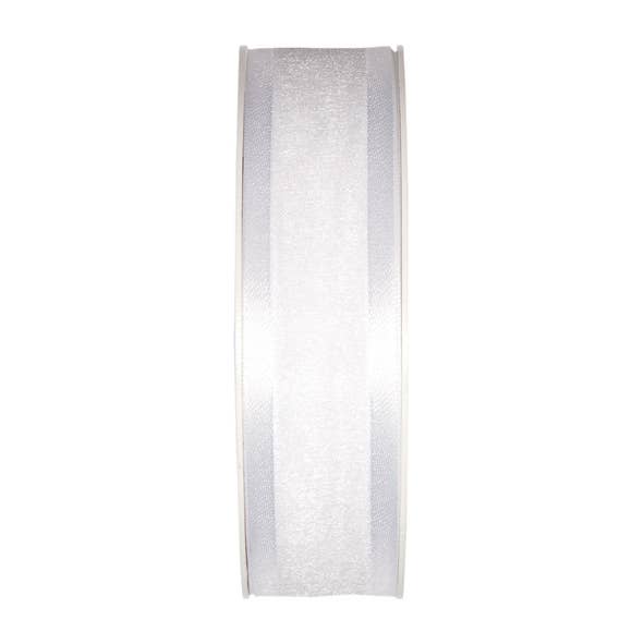 Brudband, Organzapåse Med Satinkant, B25mm, L25M, Vit för wholesale av Vosteen