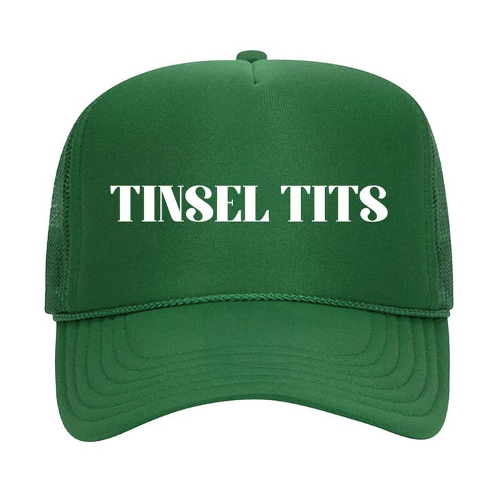 Tinsel Tits - Casquette de camionneur de Noël amusante pour la vente par Calm Down Caren