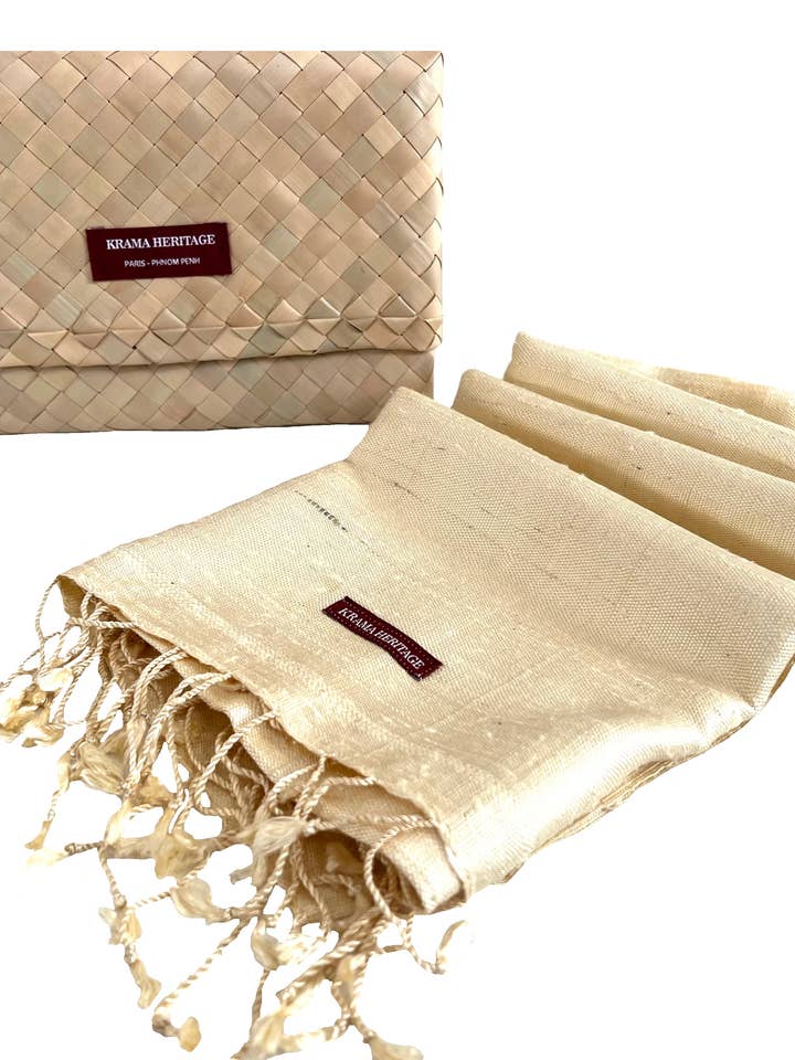 Grand Krama Natural Textured for wholesale by Krama Heritage