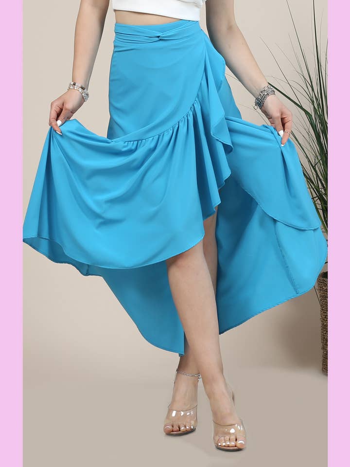 S1050-SOLIDER MIDI-WICKELROCK für den Großhandel von Nylon Apparel