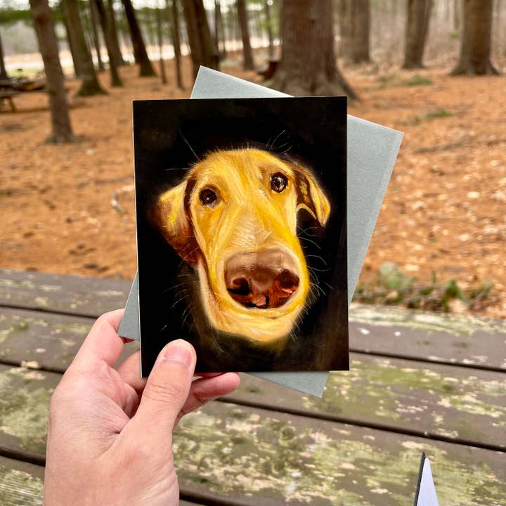 Carte de vœux pour chien, design Labrador doré pour la vente par Deking Art