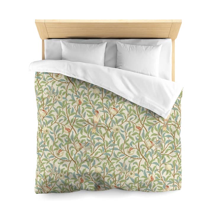 Duvet Cover inspired by William Morris - Bird and Pomegranate Collection (Parchment) for wholesale by Willy Morris Home Emporium