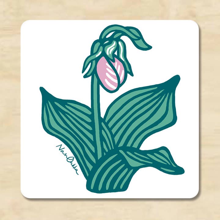 Lady Slipper Sticker for wholesale by Nan Onkka Prints