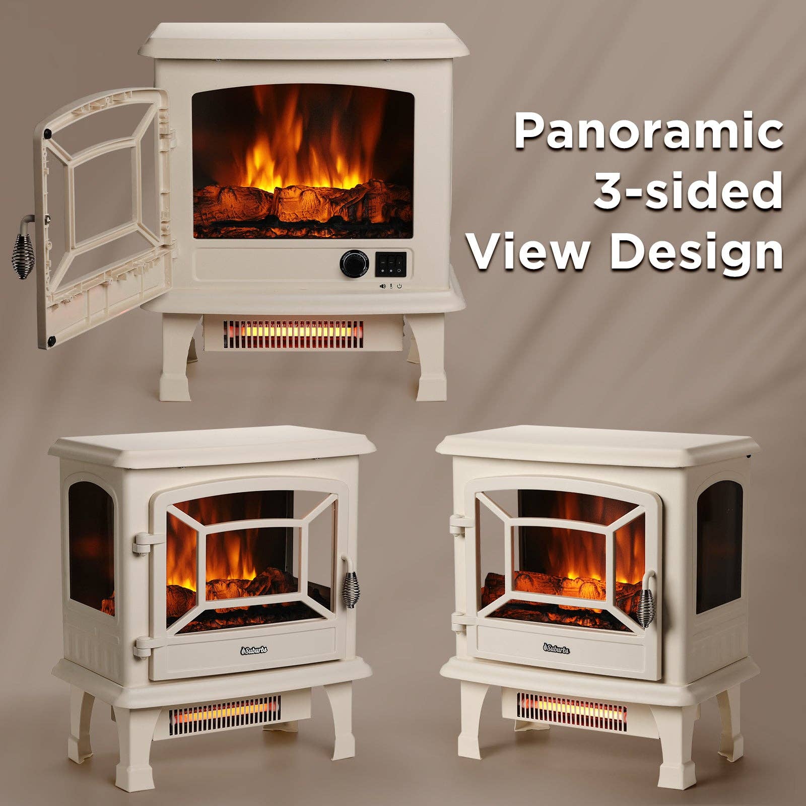 TURBRO - Wholesale Fireplace Screen - Suburbs TS20-SD Electric Fireplace Stove Heater with Sound14