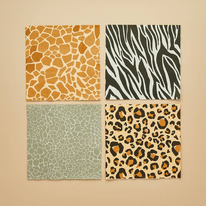 Hootyballoo by Club Green – wholesale Disposable napkin – Animal Print Paper Napkins 16 Pack