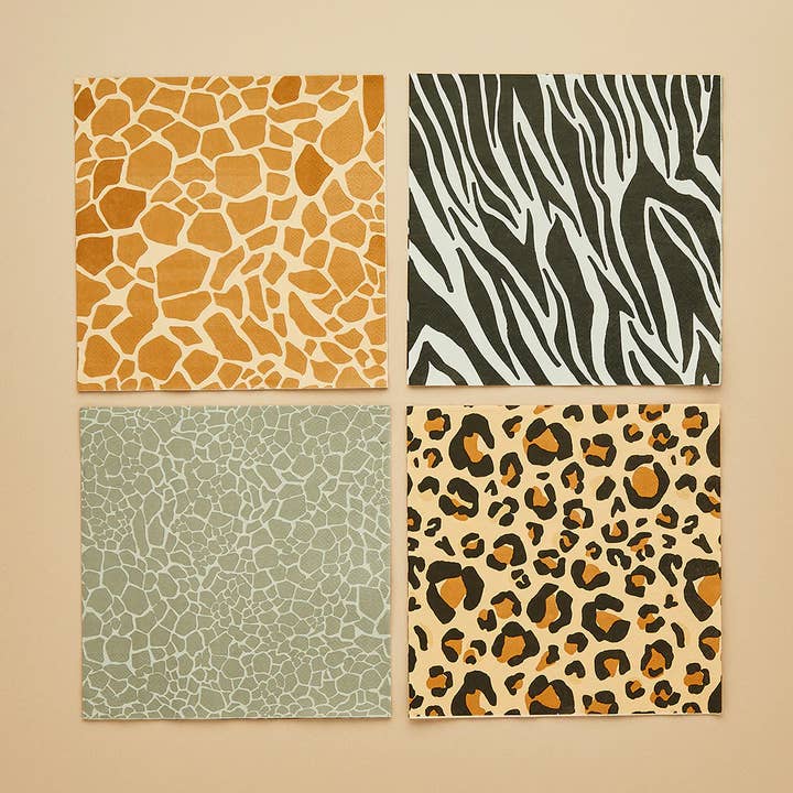 Animal Print Paper Napkins 16 Pack for wholesale by Hootyballoo by Club Green