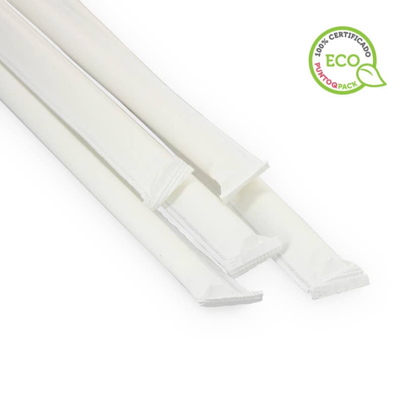 PUNTOQPACK - Wholesale Craft Supplies - Biodegradable Sheathed Paper Straws (20Cm 0.6Ø)0