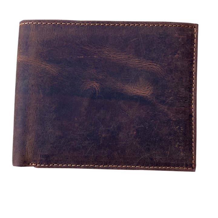Roma Leathers, Inc. - Wholesale Wallet - Men's - 3122 BN Buffalo leather bifold wallet
