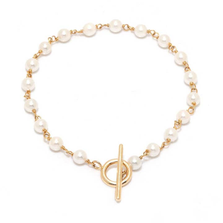 Pulseira Carlotta Pearl em ouro 14k por atacado de Ella Palm