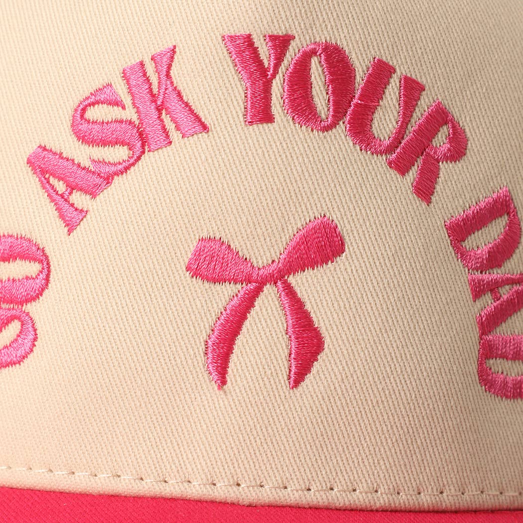 Fashion City - Wholesale Baseball Cap - Women's - GO ASK YOUR DAD Embroidery Two-Tone Trucker Hat14