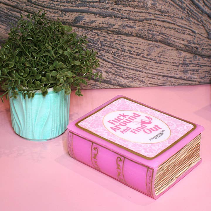 ShesSoCrafty Goods - Wholesale Decorative Box - Resin 'Fuck Around and Find Out' Handcrafted Book Box3