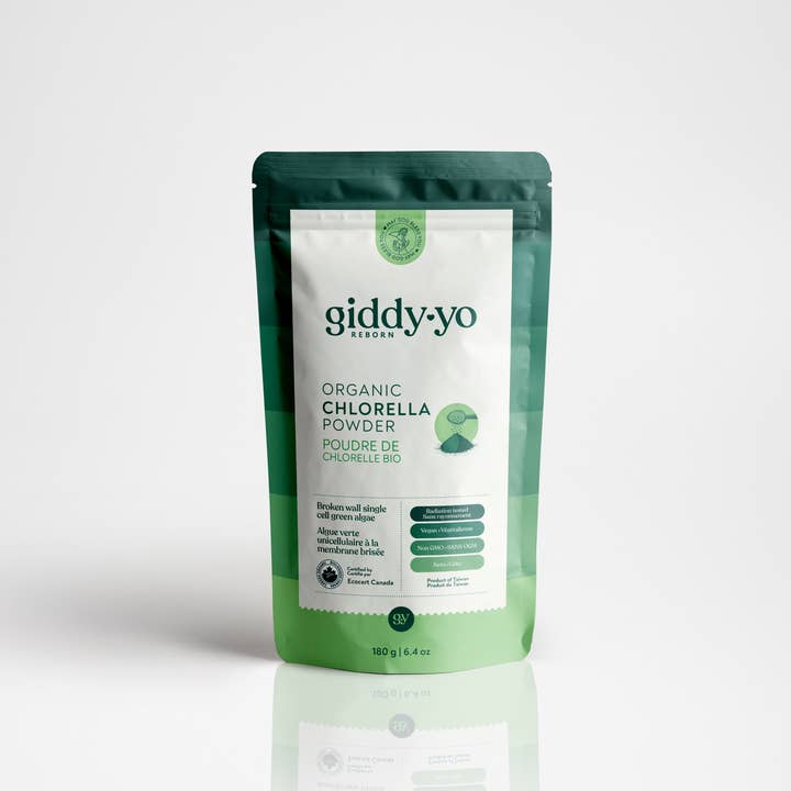 Giddy Yo - Wholesale Protein/Superfood Powder - CHLORELLA POWDER, 180 G, BROKEN CELL WALL, ORGANIC, TAIWAN