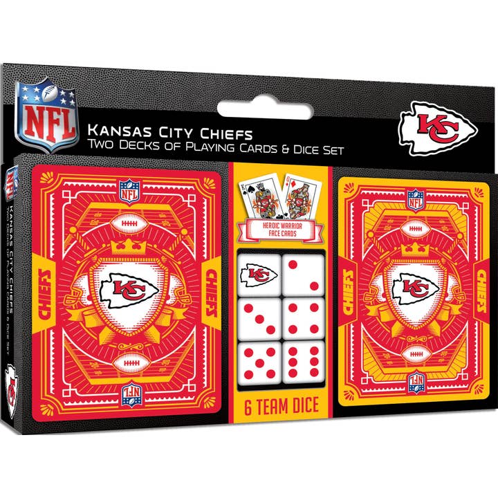 Kansas City Chiefs - 2-Pack Playing Cards & Dice Set for wholesale by Masterpieces Puzzles
