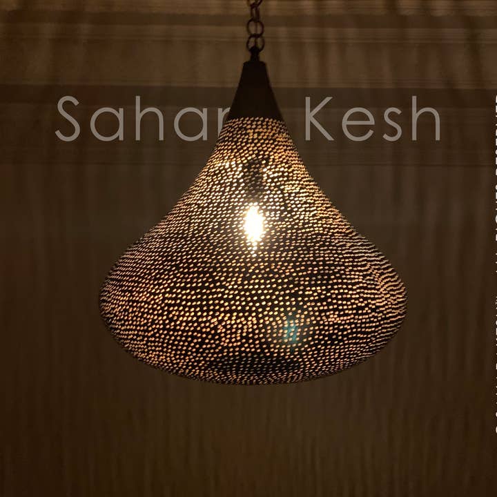 SaharaKesh – Engroshandel Lysekrone/pendellampe – Marokkansk pendellampe i håndlavet messing med bronzefinish