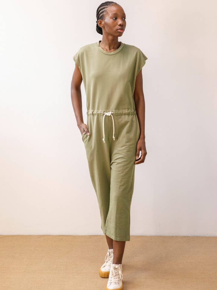 Khaki jumpsuit with waist for wholesale by PAN Producto Básico