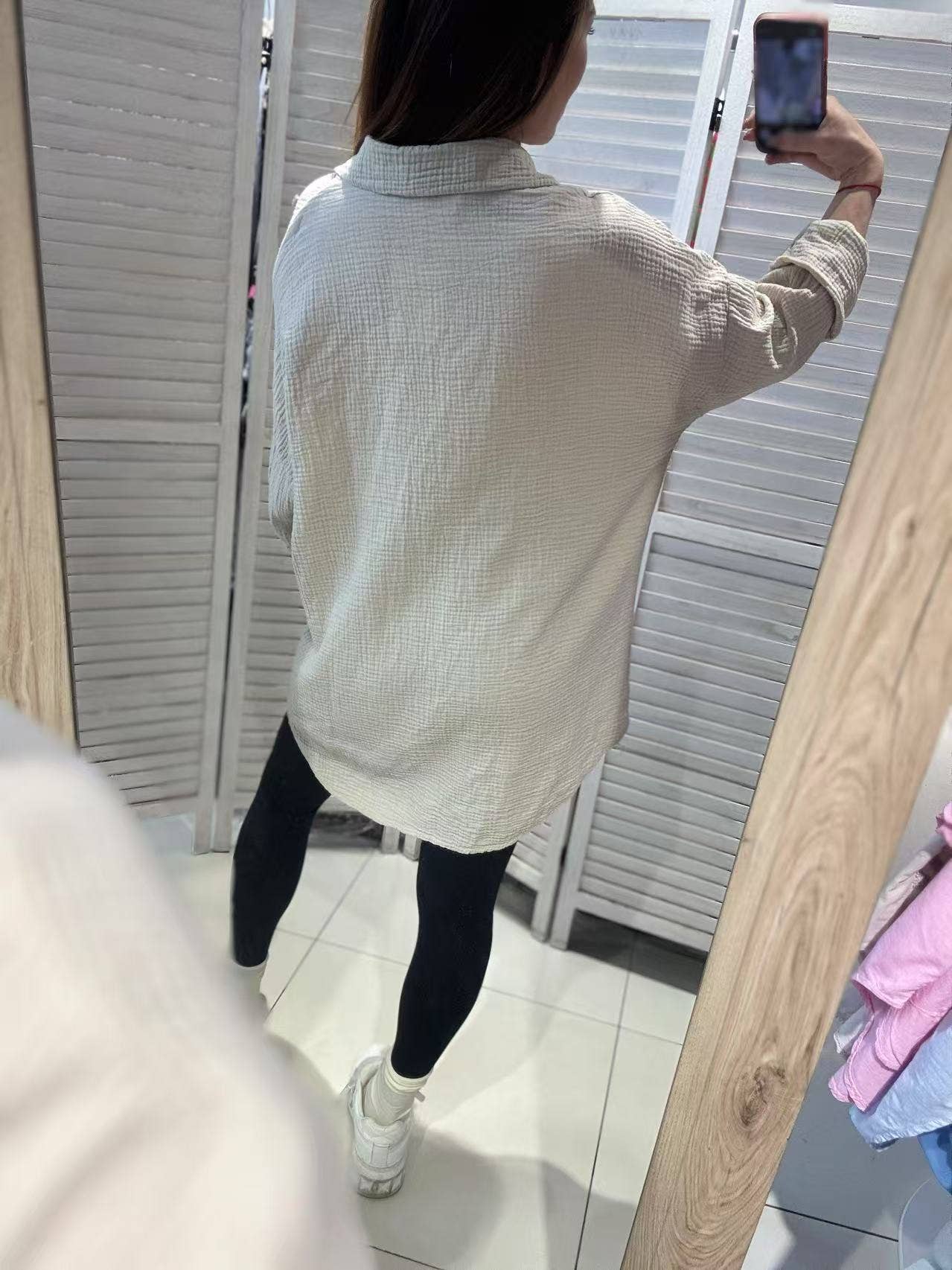 VICTORIA&ISAAC - Wholesale Button Down Shirt - Women's - OVERSIZED COTTON GAUZE SHIRT (Copy)2