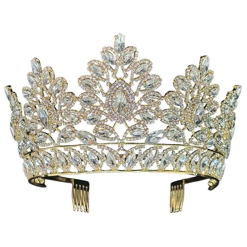 Diacly - Wholesale Tiara - Women's - Sophisticated Flower Marquise Rhinestone Tiara2