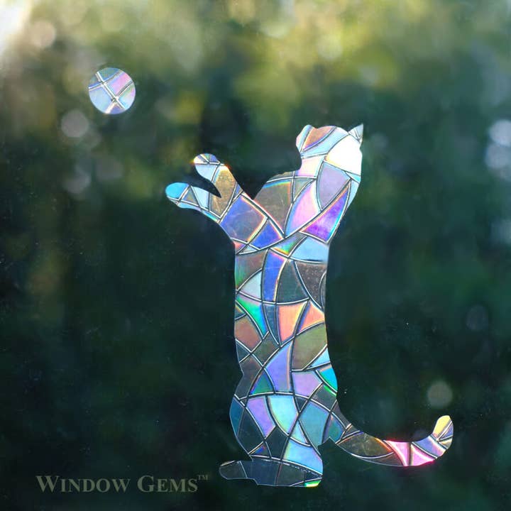 Window Gems - Wholesale Suncatcher - Cat Window Clings - Prismatic Bird Strike Prevention Decals3