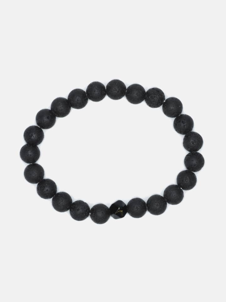 Pulsera Allover Lavastone con cuentas elásticas para venta al por mayor de Curated Basics