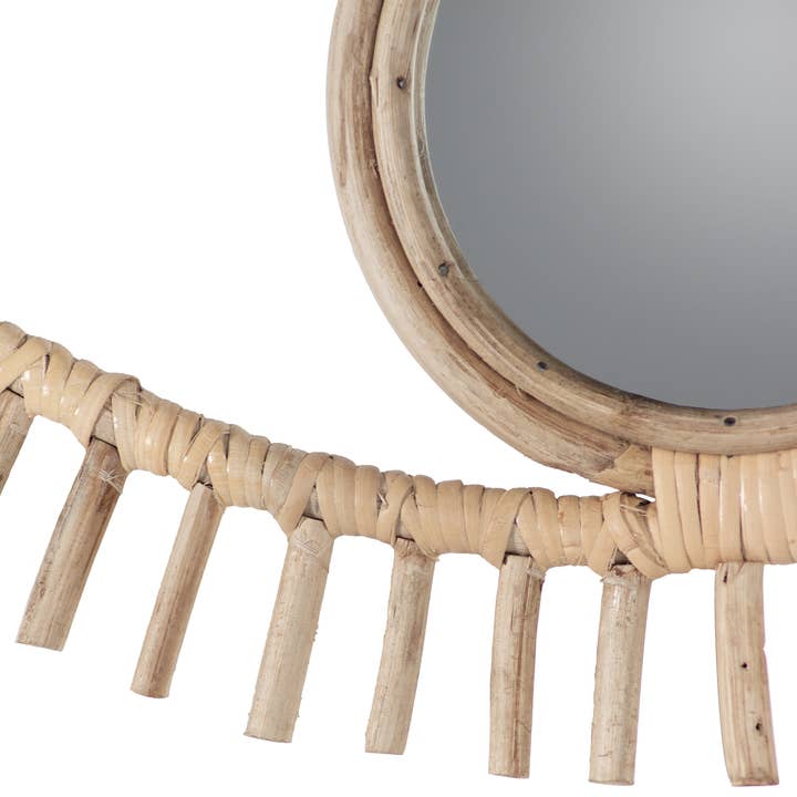 Smalley Rattan Eyeshaped Wall Mirror Natural for wholesale on Faire1