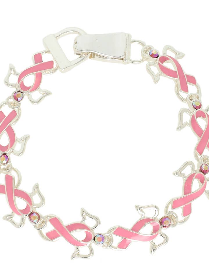 Pink Ribbon Angel Wings magnetische armband B15270SMT voor wholesale door anbfashion
