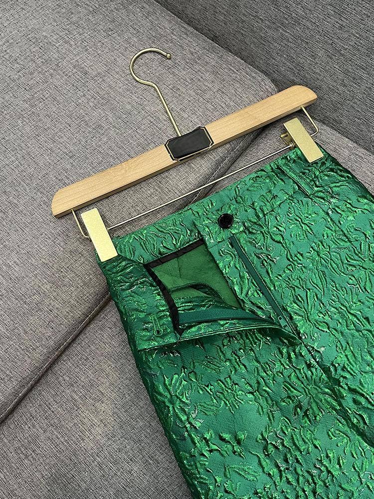 Verde Completo elegante verde con giacca ricamata 3D e pantaloni in vendita all'ingrosso su Faire12