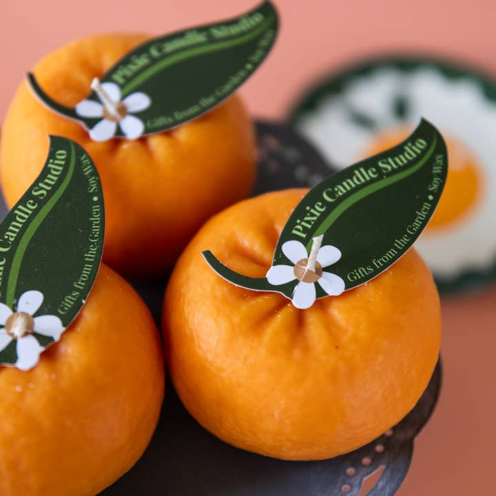 Pixie Candle Studio - Wholesale Novelty candle - Ojai Pixie Tangerine Fruit Candle1