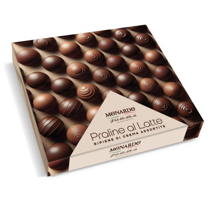 Caixa de Presente de Pralinés Sortidos de Chocolate de Leite 225g por atacado de Calabria da Gustare