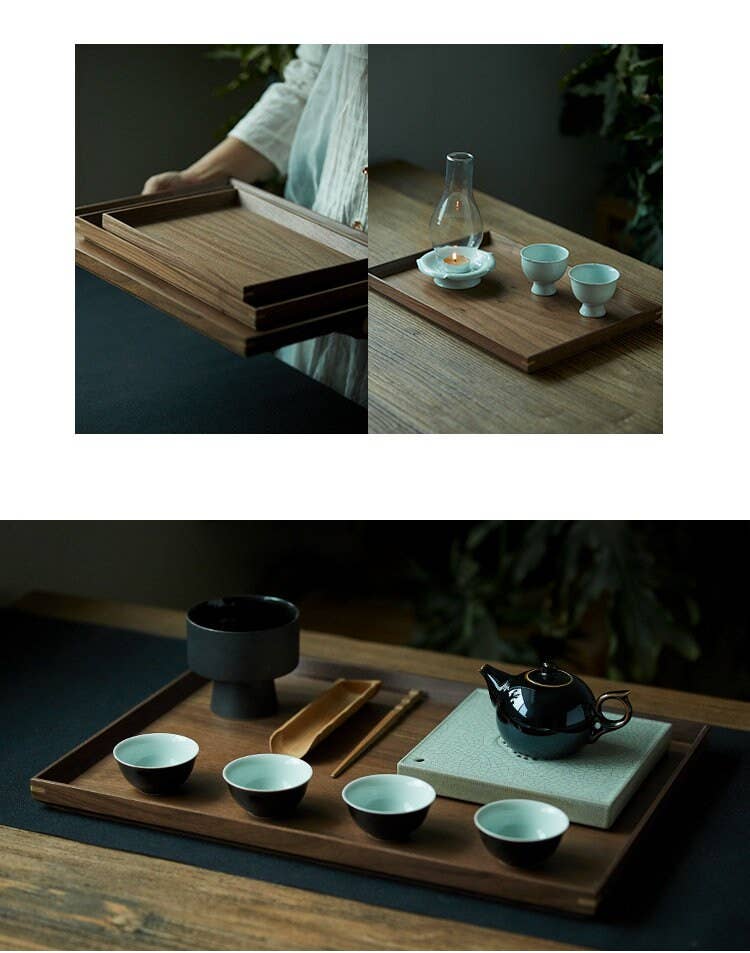 Gohobi （We cover U.S. import duties） - Wholesale Serving Tray - Gohobi Walnut Wooden Serving Tray4