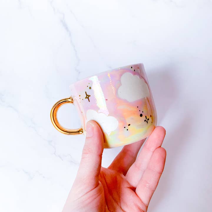 Peachpot Ceramics – Engroshandel Kaffekrus – Porcelæn Cloudy Krus (8 oz)1