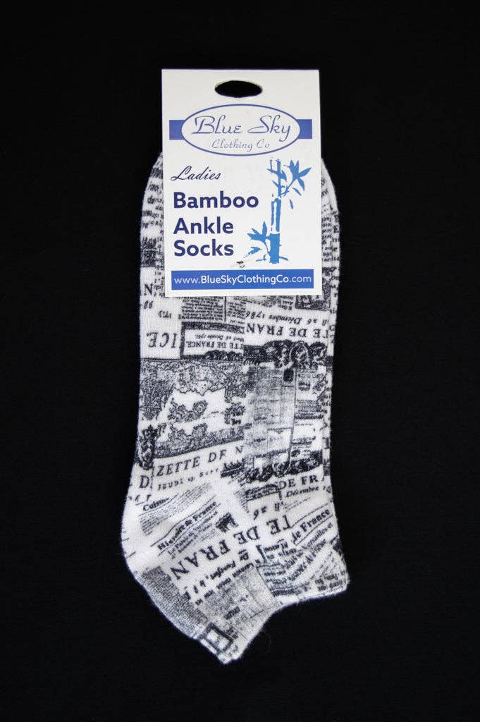 Blue Sky Clothing Co LLC - Wholesale Socks - Women's - Ladies Ankle Bamboo Socks, Assorted Prints12