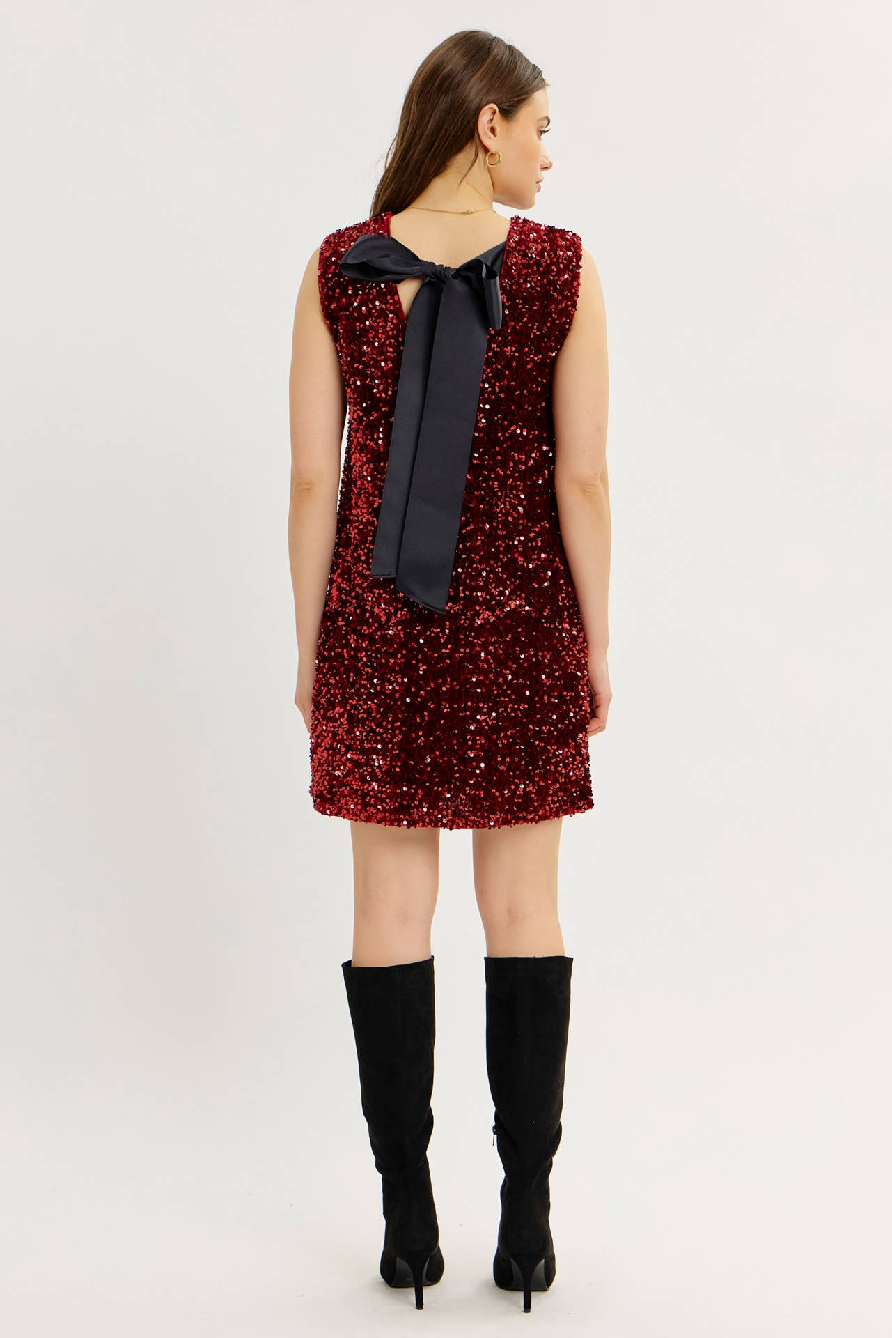 idem ditto - Vente Robe – femme - ROBE EN VELOURS À PAILLETTES MAGIQUES DE FÊTE AVEC RUBAN CONTRASTÉ AU DOS12