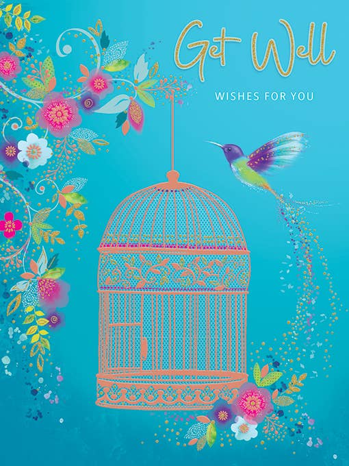 Get Well Card, Get Well, Birdcage for wholesale by Piccadilly Greetings