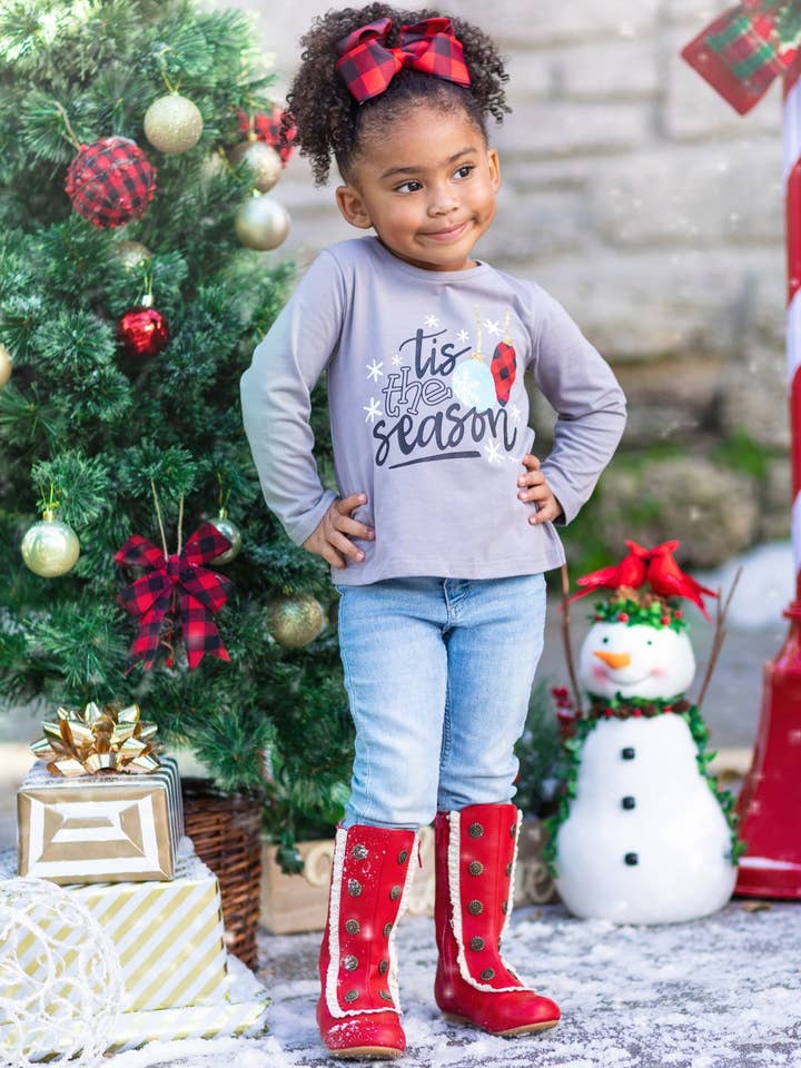 Tis the Season Langærmet Top for engroshandel hos Mia Belle Girls • Wholesale