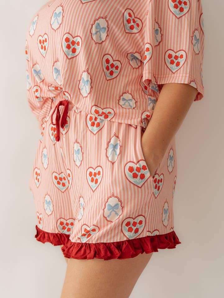 Annie Bean & Co - Wholesale Lounge Set - Women's - Rose & Bow Valentine | Adult Women's Bamboo1