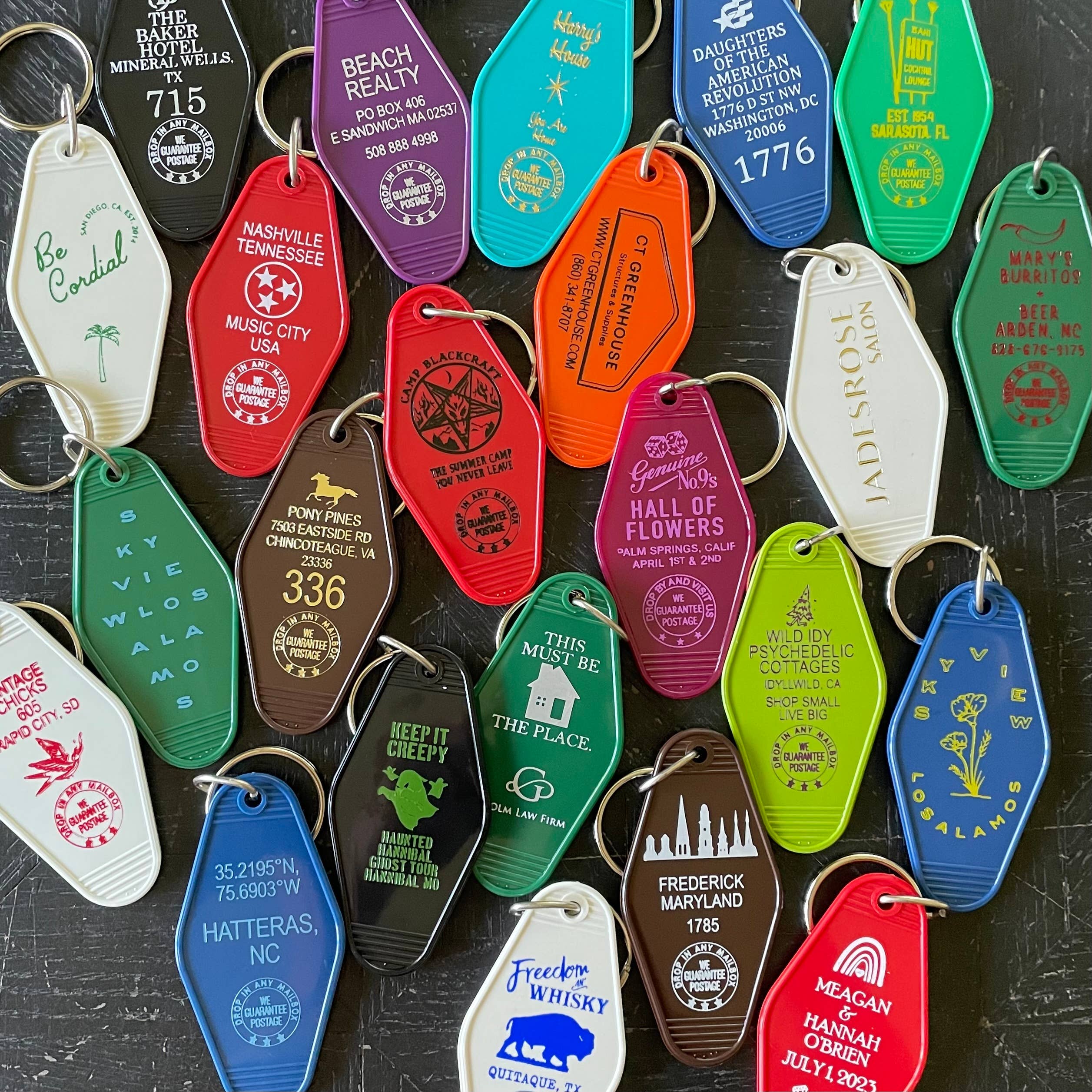The 3 Sisters Design Co. - Wholesale Keychain - Unisex - CUSTOM Motel Key Fobs, Double Sided4