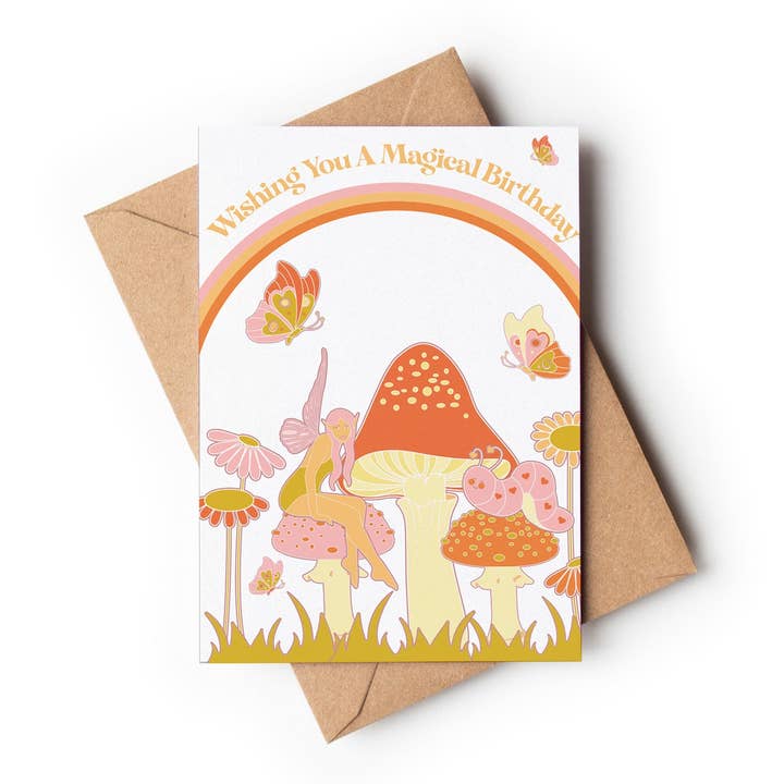 Harley and J - Wholesale Birthday card - Wishing You A Magical Birthday Fairy- Vintage Greeting Card1