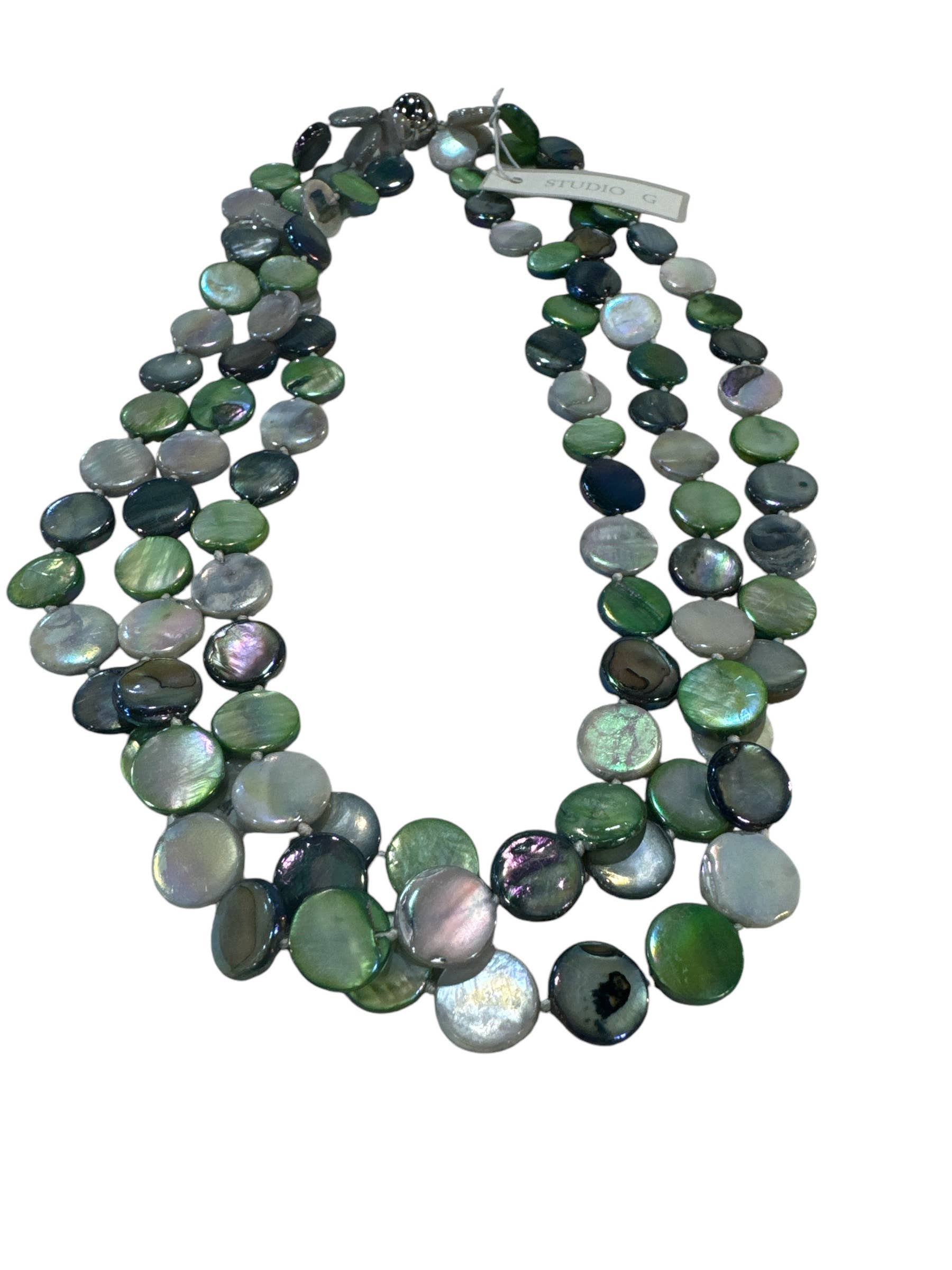 Studio G – wholesale Beaded/pearl necklace – #8023-3 Strand Mother Of Pearl12