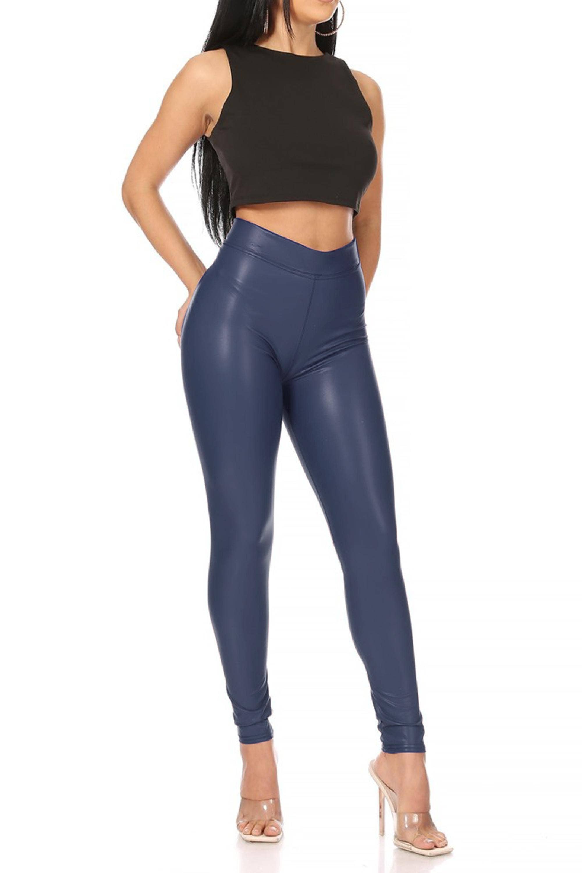 MOA COLLECTION – Leggings - Mulher por atacado – Leggings Faux Sólidas Femininas9