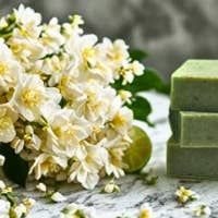 Jasmine Lime Scrub Soap for wholesale by Dulceria Soapery