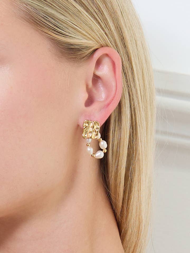 Boucles d'oreilles en acier inoxydable 124AQ245 pour la vente par BYREN | ÉLINE L'ATELIER