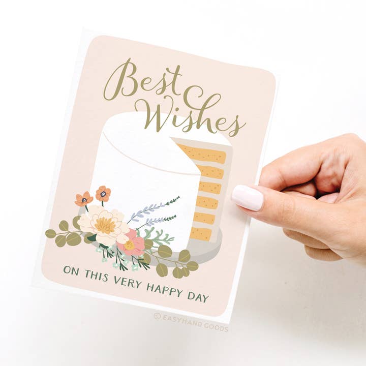Easyhand Goods – formerly Onderkast - Wholesale Wedding Card - Best Wishes Cake Greeting Card2