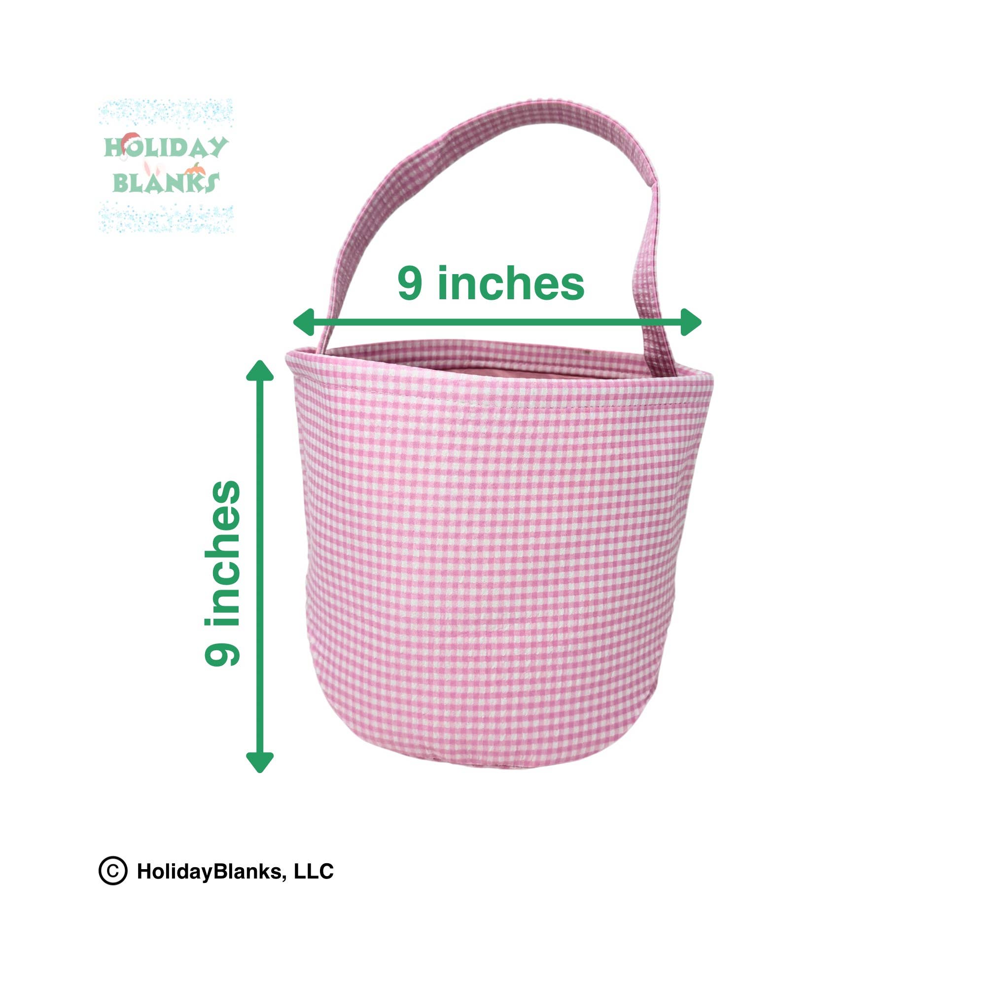 Holiday Blanks - Wholesale Basket - Kids & Baby - Gingham Easter basket embroidery blanks5