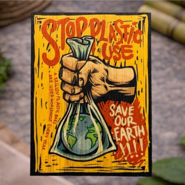 Stop plastique pour la vente par Bamboo Wood Stickers