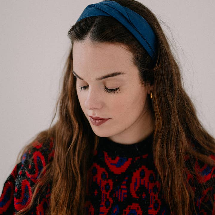 Nuevemi - Wholesale Fashion Headband - Women's - Blue Turban Headband2