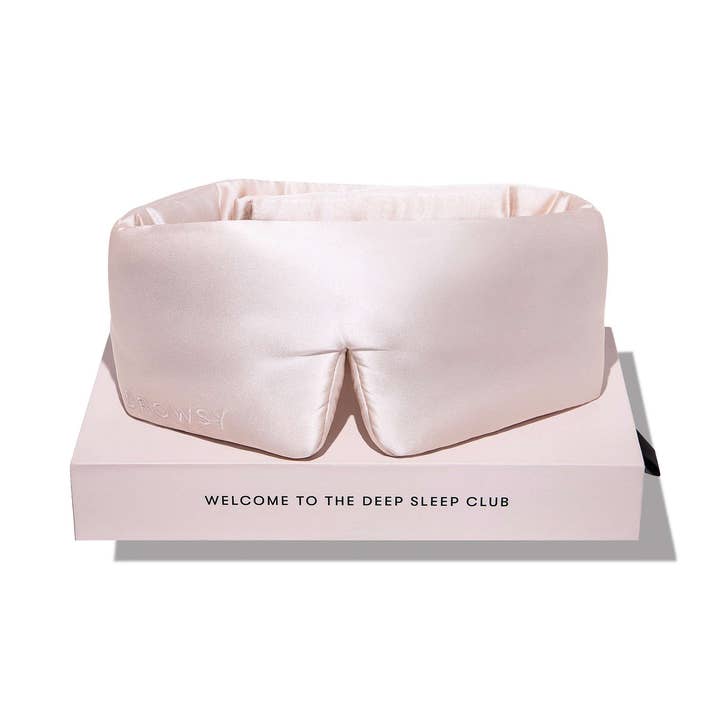 Sunset Pink Silk Sleep Mask for wholesale by Drowsy Sleep Co.